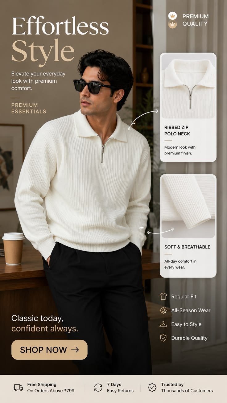 Premium Half Zipper Sweatshirt